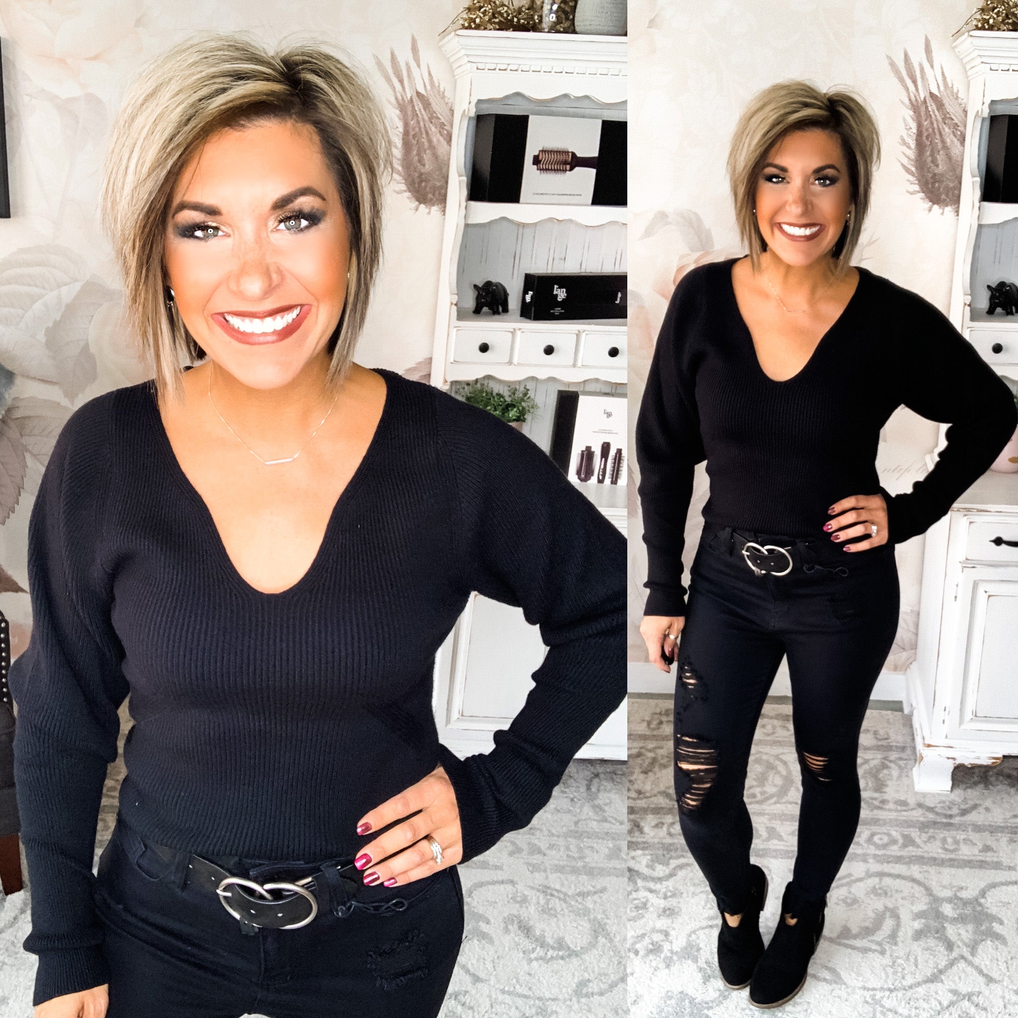 On To Better Days Sweater - Black
