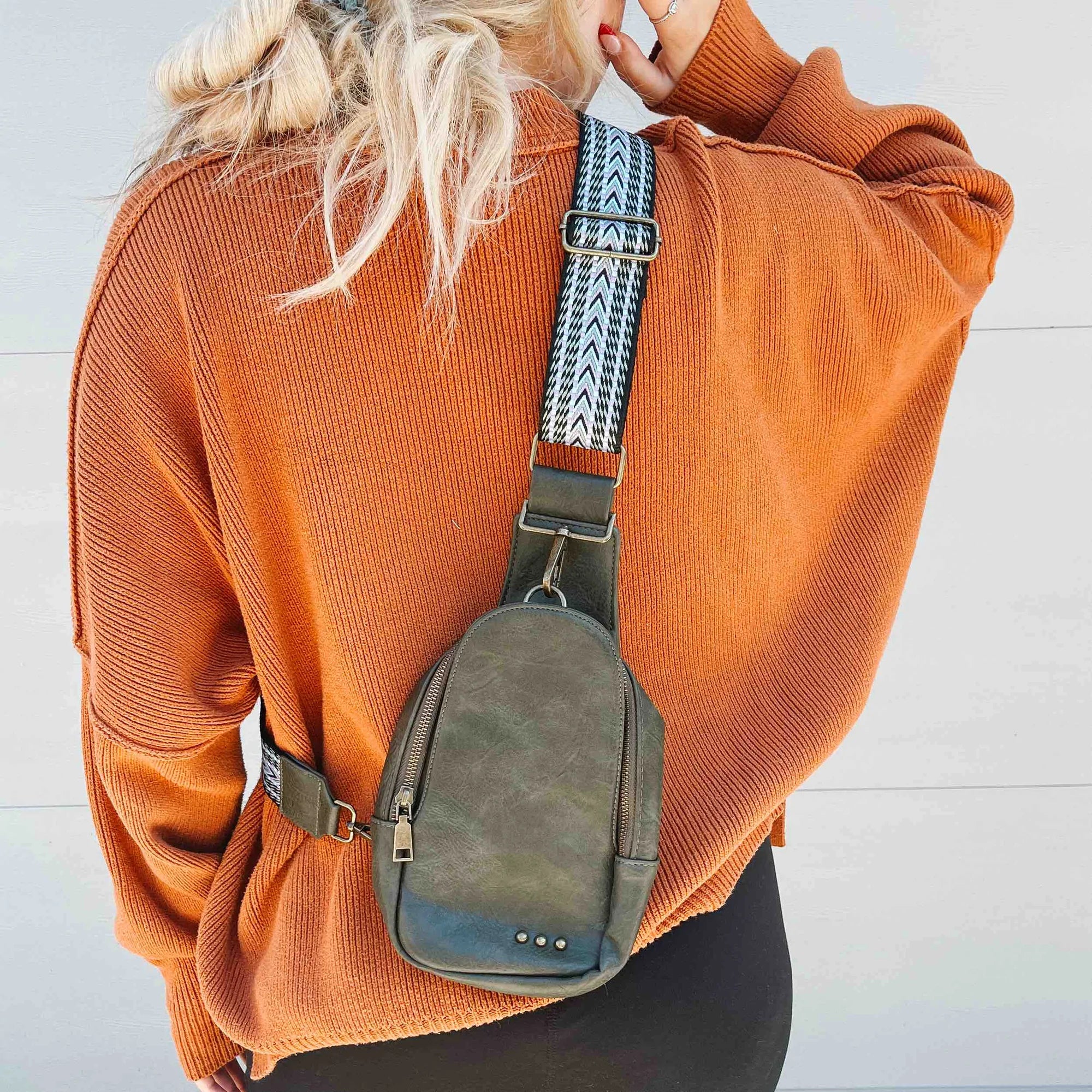 Military Green Suede Bum Bag