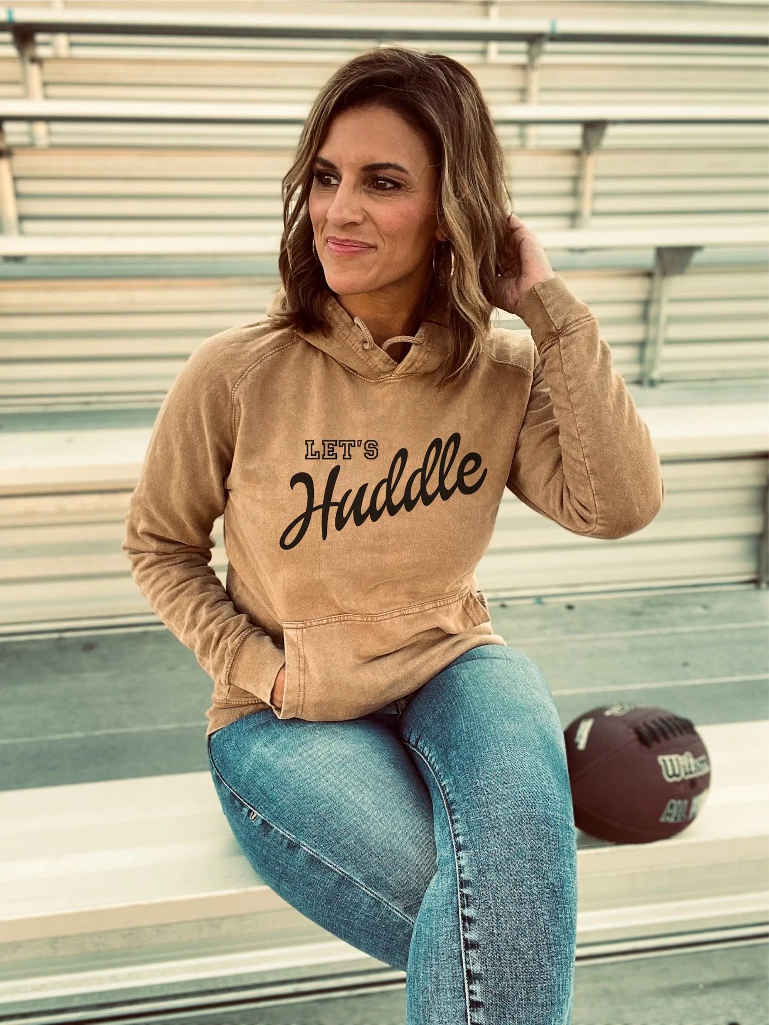 Let's Huddle Vintage Wash Hoodie