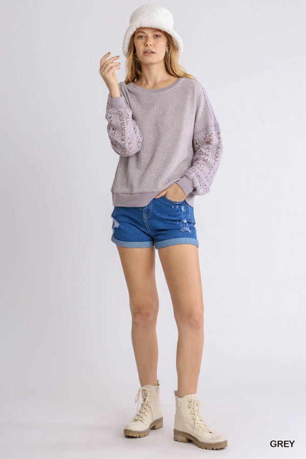 Greatest Love Lace Sleeve Sweater