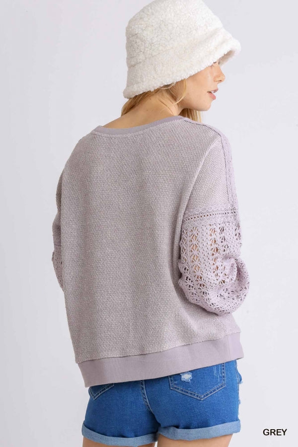 Greatest Love Lace Sleeve Sweater