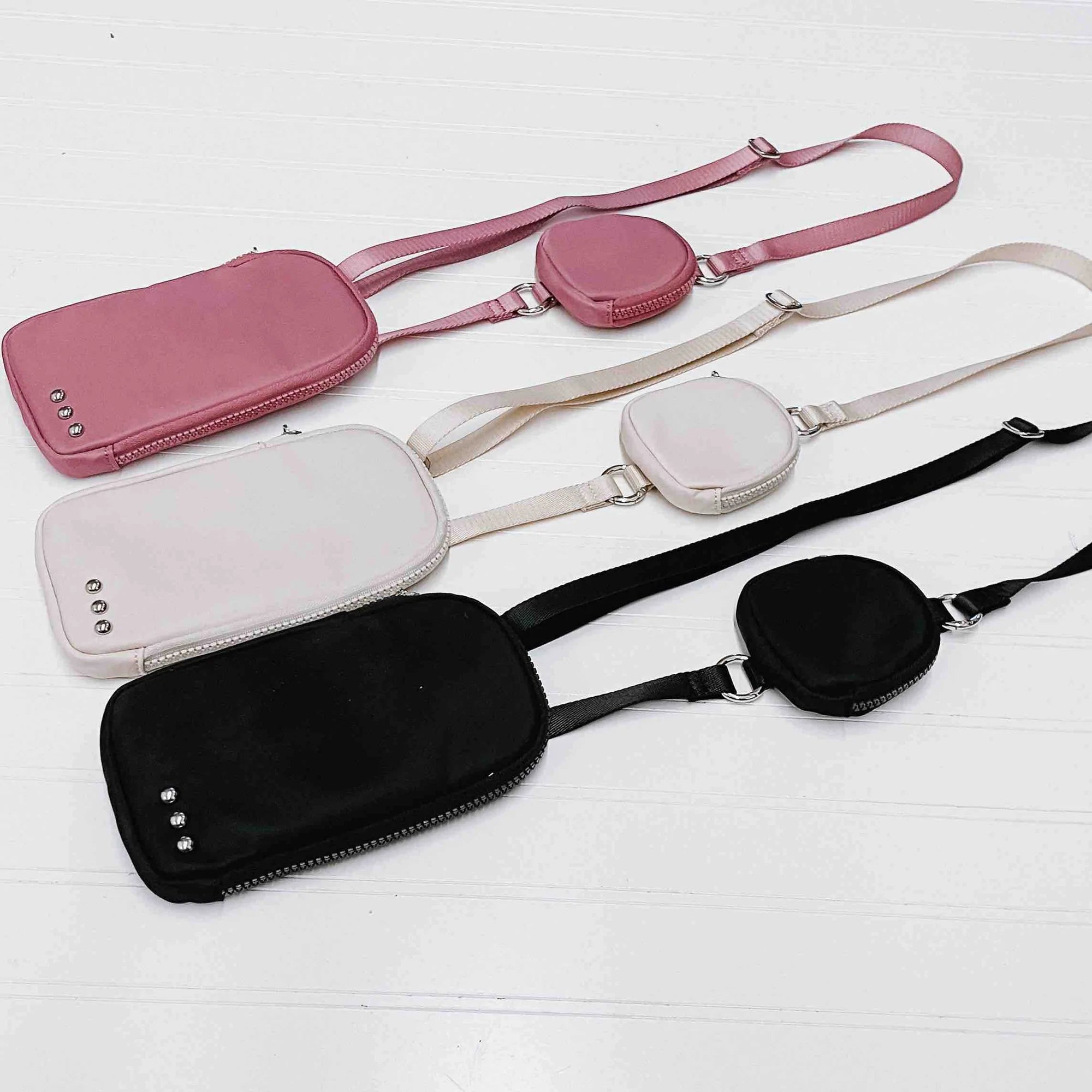 Nessa Nylon Crossbody Phone Bag - Black