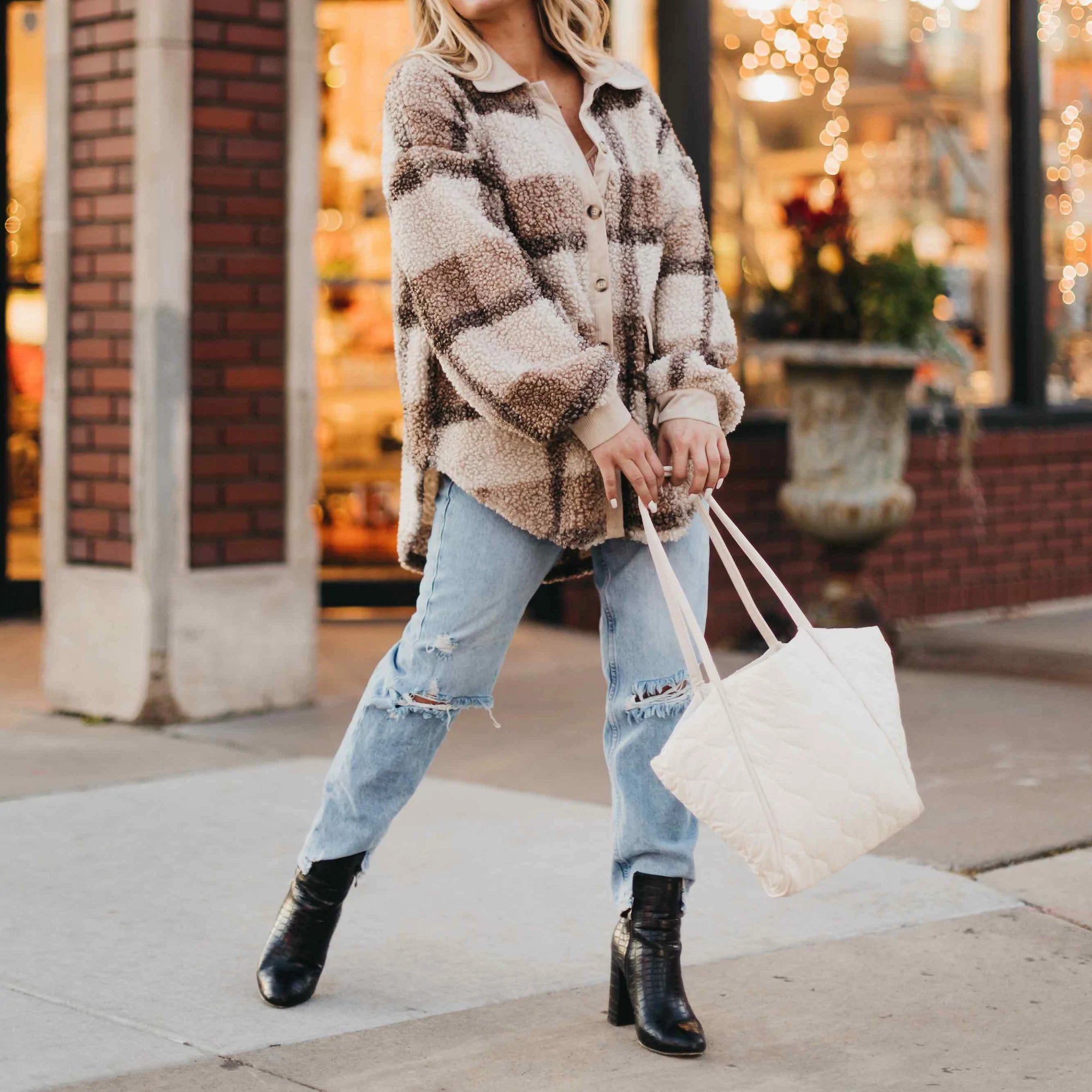 Preslee Petite Puffer Tote - Cream