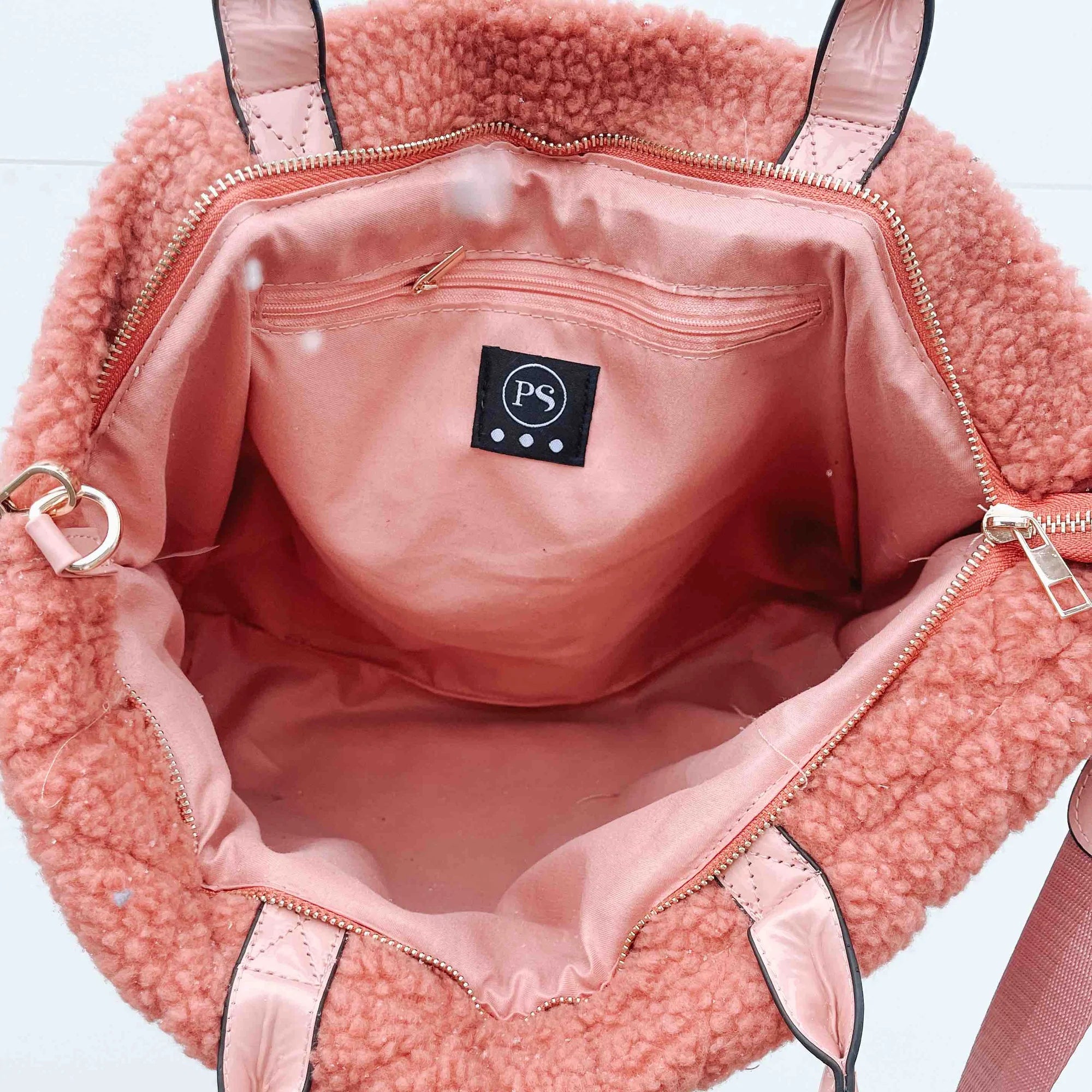 Saylor Sherpa Tote Bag - Salmon