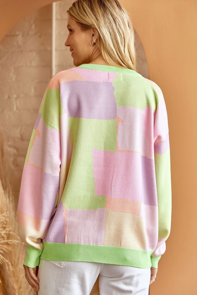 Take It Easy Colorblock Sweater