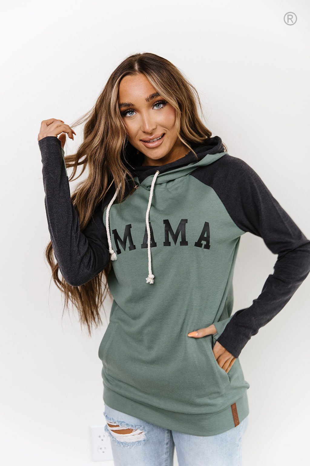 Ampersand Avenue - Doublehood™ Sweatshirt - Mama Sea Green