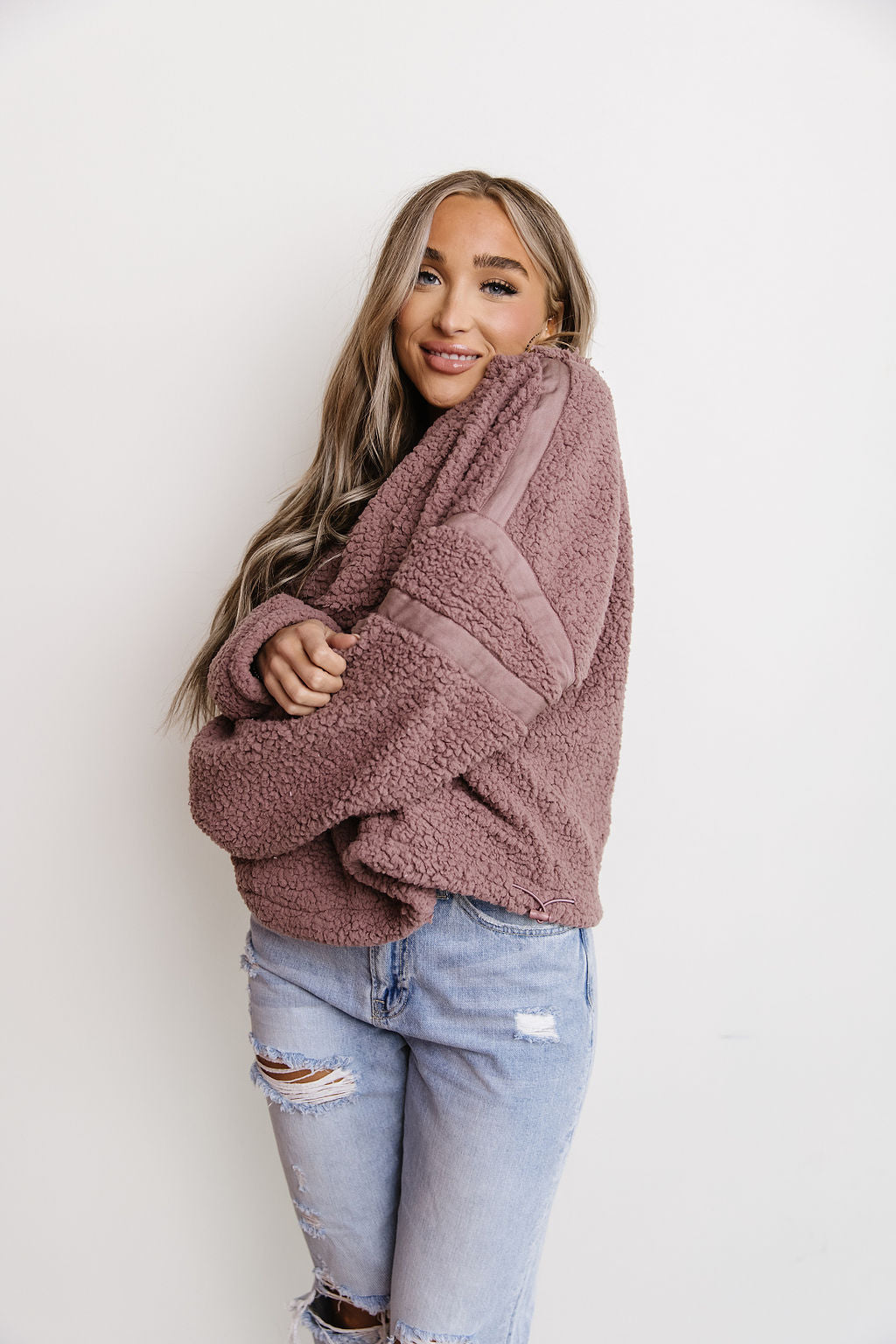 Ampersand Avenue Fluffy Pullover - Mauve