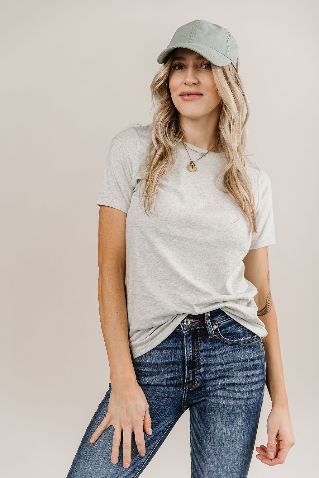 Ampersand Avenue Crew Neck Lulu Tee - Grey