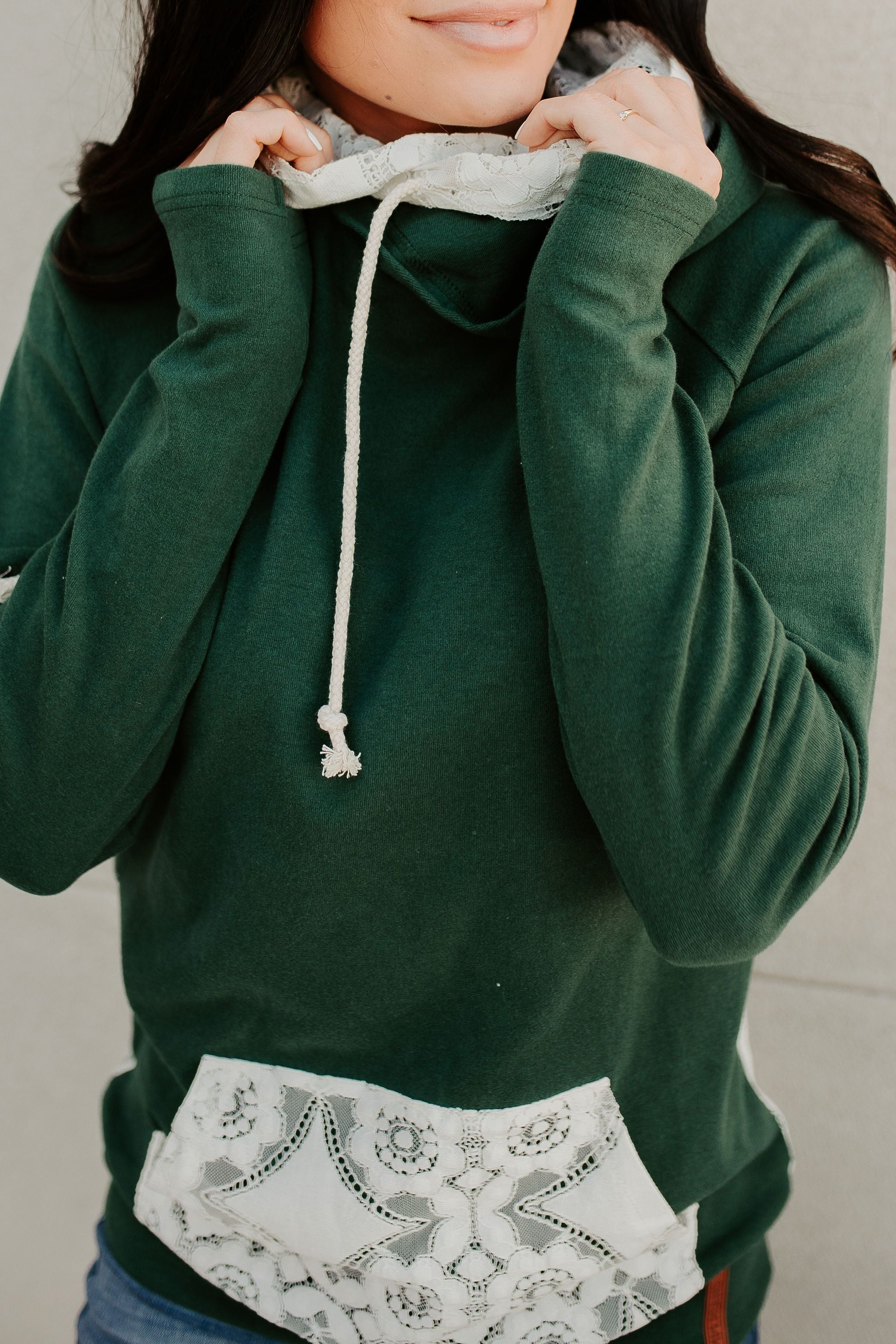 Ampersand Avenue Doublehood™ Sweatshirt - Lovely Lace Evergreen