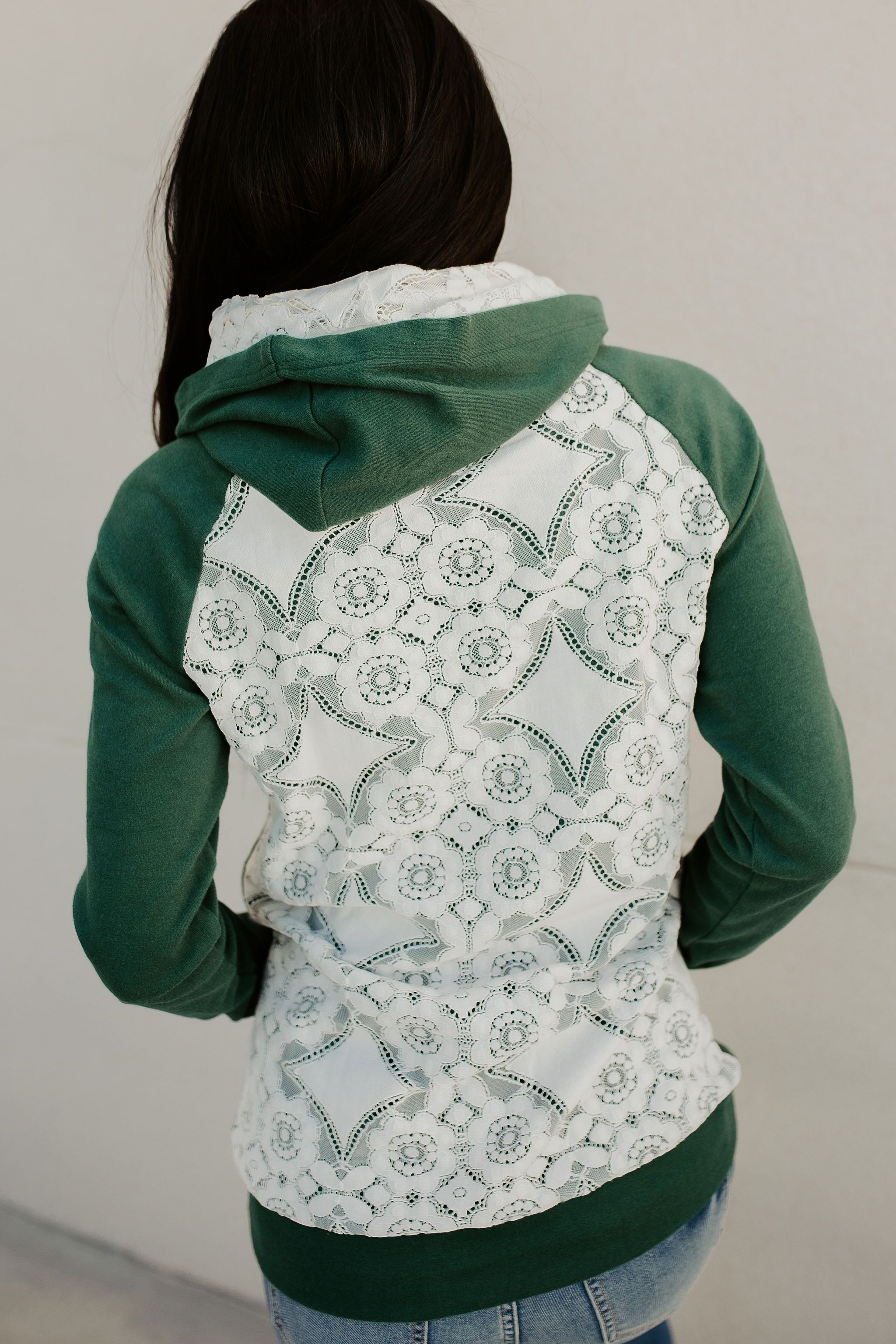 Ampersand Avenue Doublehood™ Sweatshirt - Lovely Lace Evergreen
