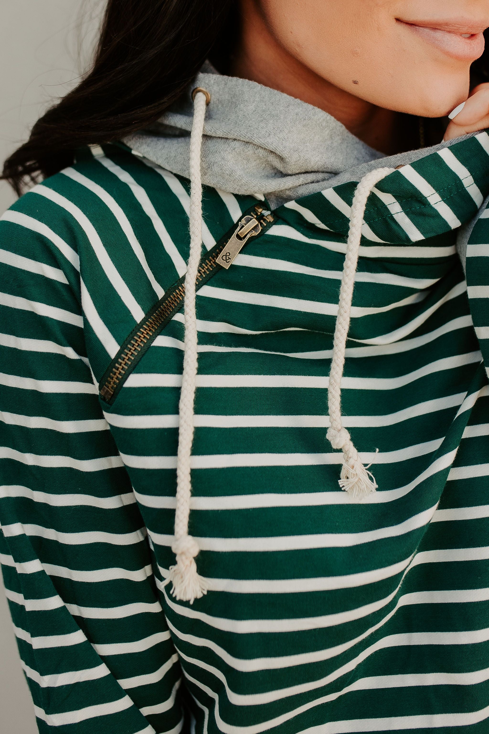 Ampersand Avenue Doublehood™ Sweatshirt Line It Up Spruce & Grey