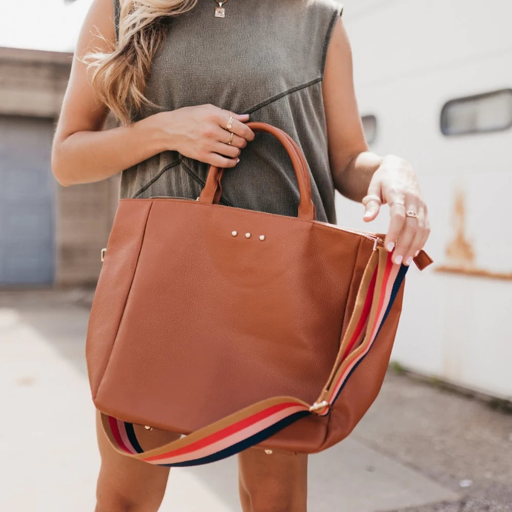 Kaia Vegan Leather Travel Bag - Brown