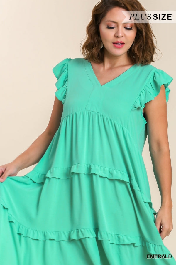 Rise Above It Tiered Midi Dress - Mint