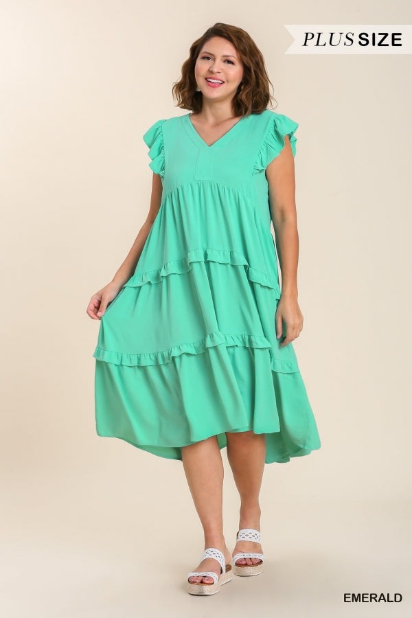 Rise Above It Tiered Midi Dress - Mint