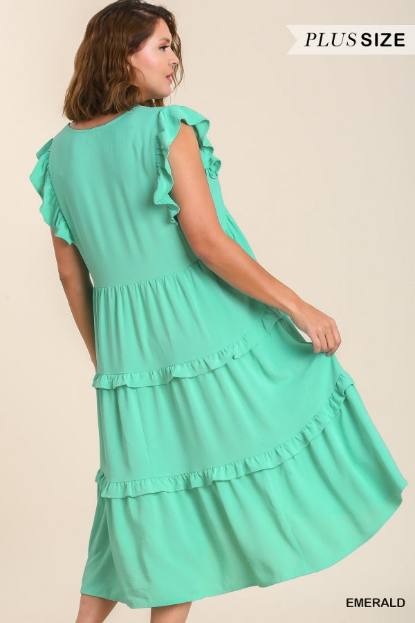 Rise Above It Tiered Midi Dress - Mint