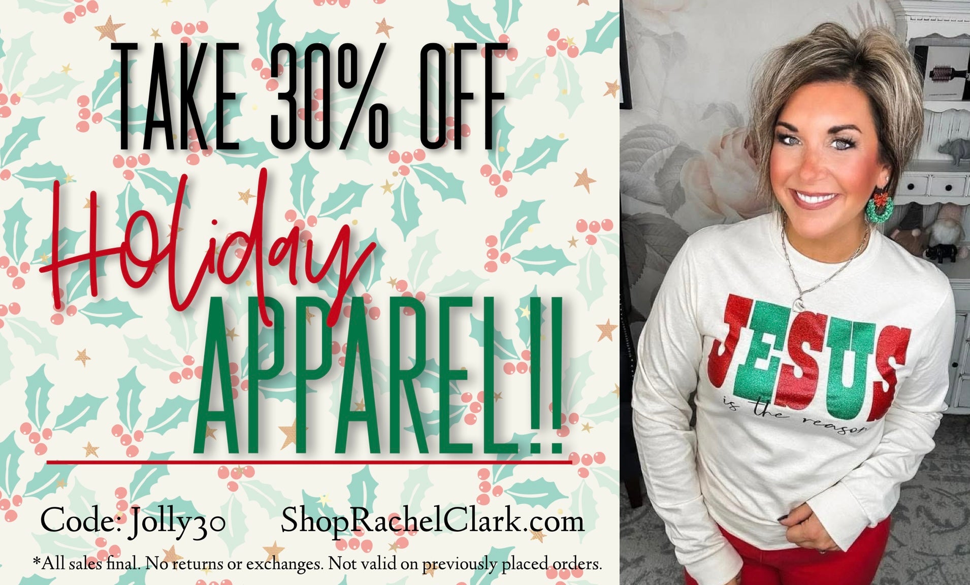 30% off Holiday Apparel!