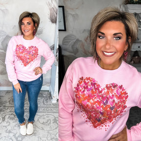 Painted Hearts Graphic Sweatshirt