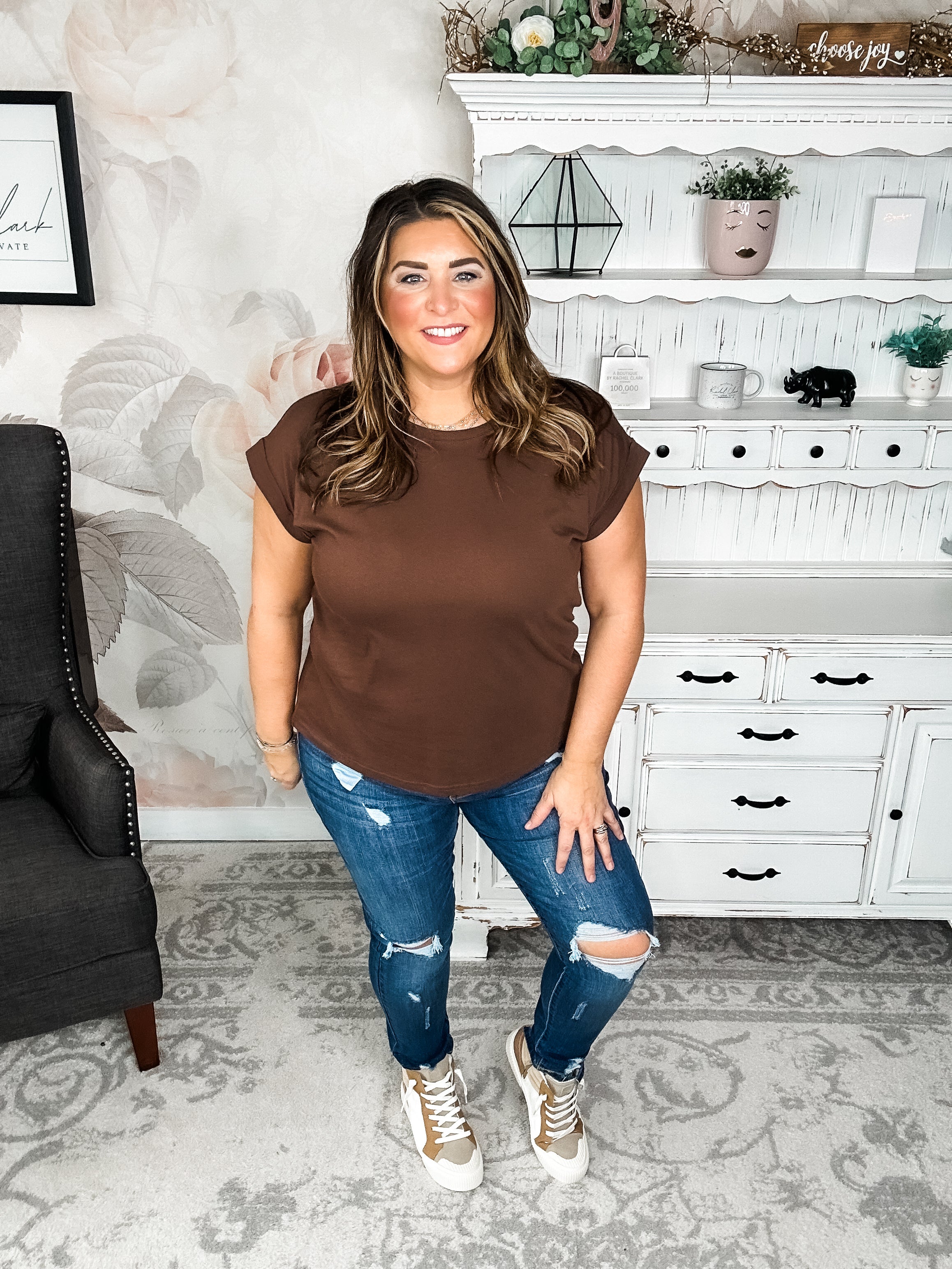 BLACK FRIDAY EXCLUSIVE - Up All Night Short Sleeve Tee - Brown