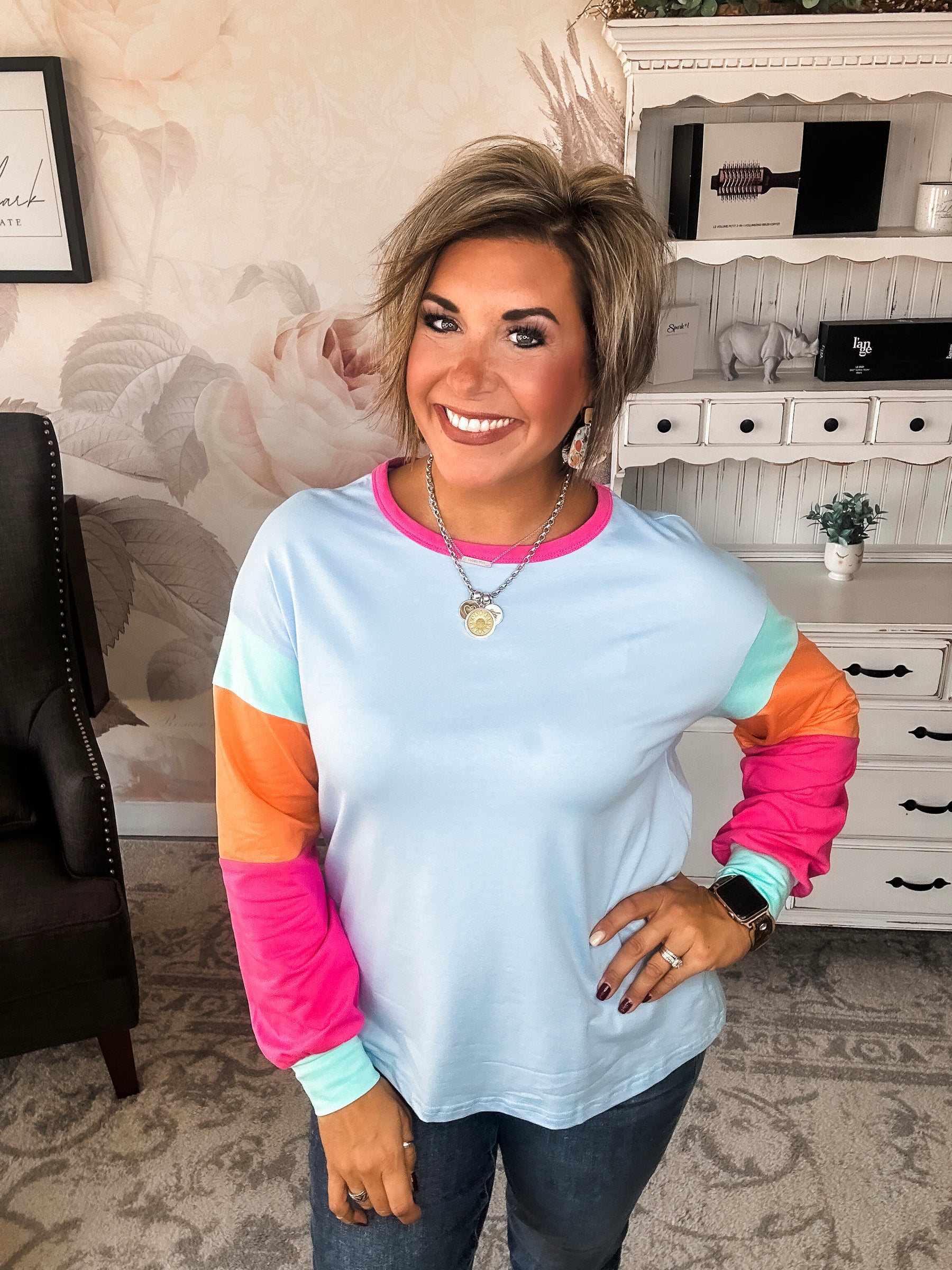 Try Again Color Block Top