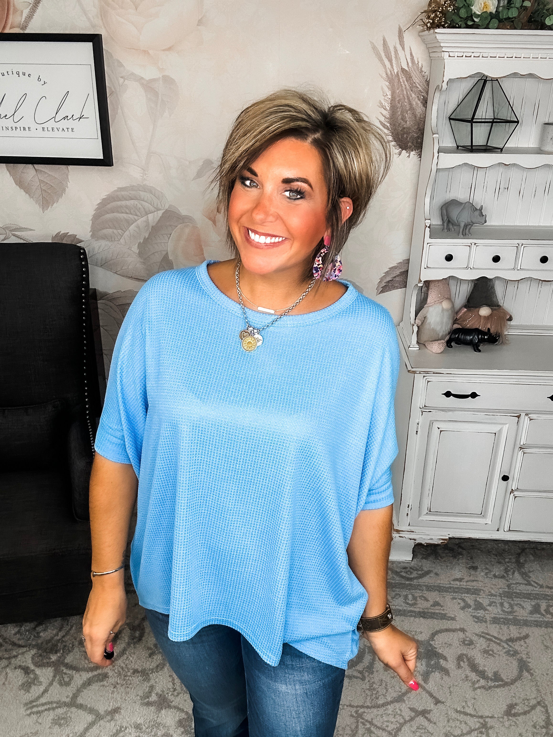 Wonderful Life Boxy Top - Ocean Blue