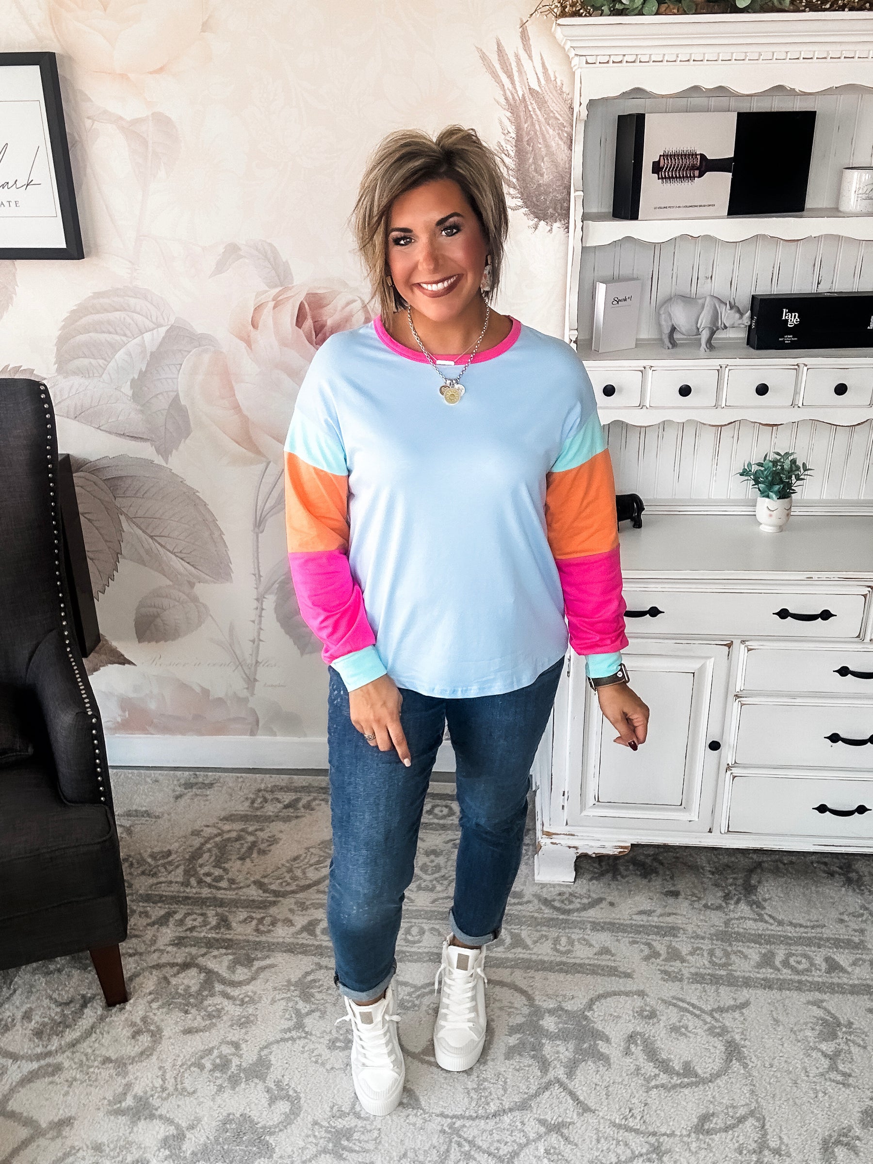 Try Again Color Block Top