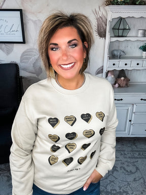 Glitter Candy Hearts Sweatshirt