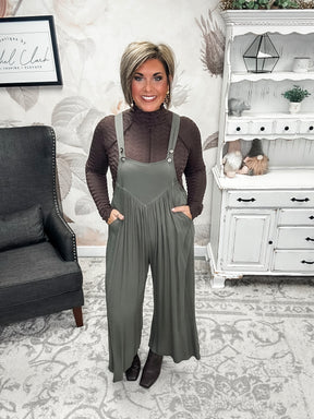 Now or Never Jumpsuit - Olive