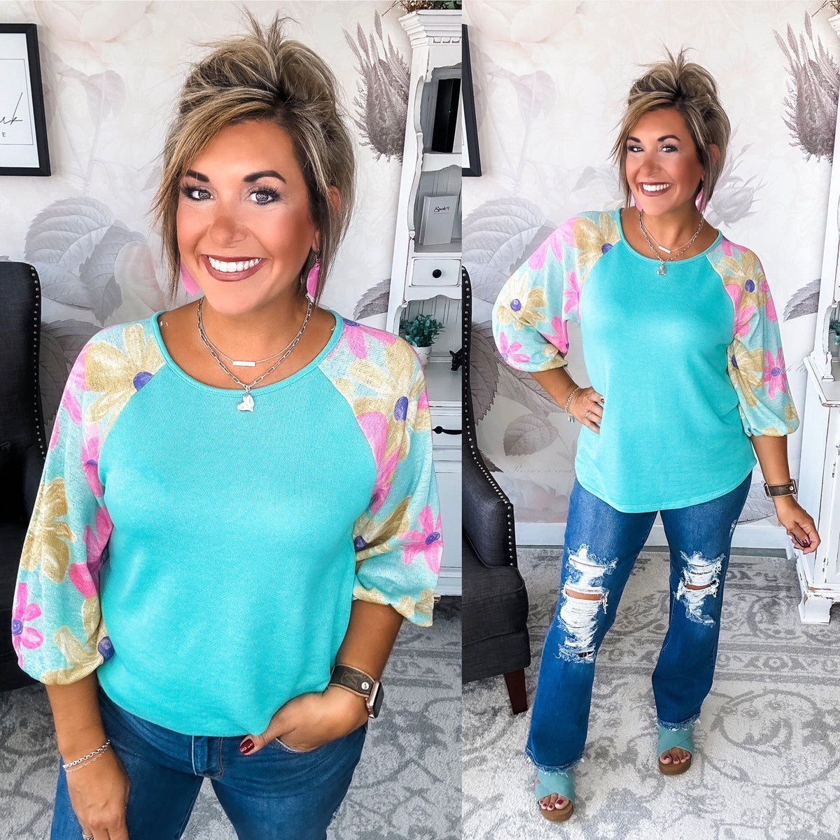 No Plans Needed Top - Turquoise