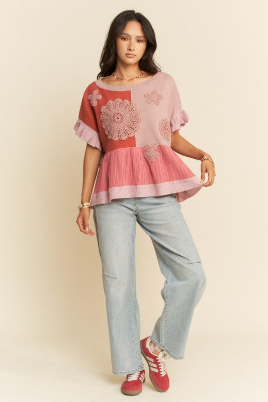 Don't Wanna Go Home Patchwork Sweater