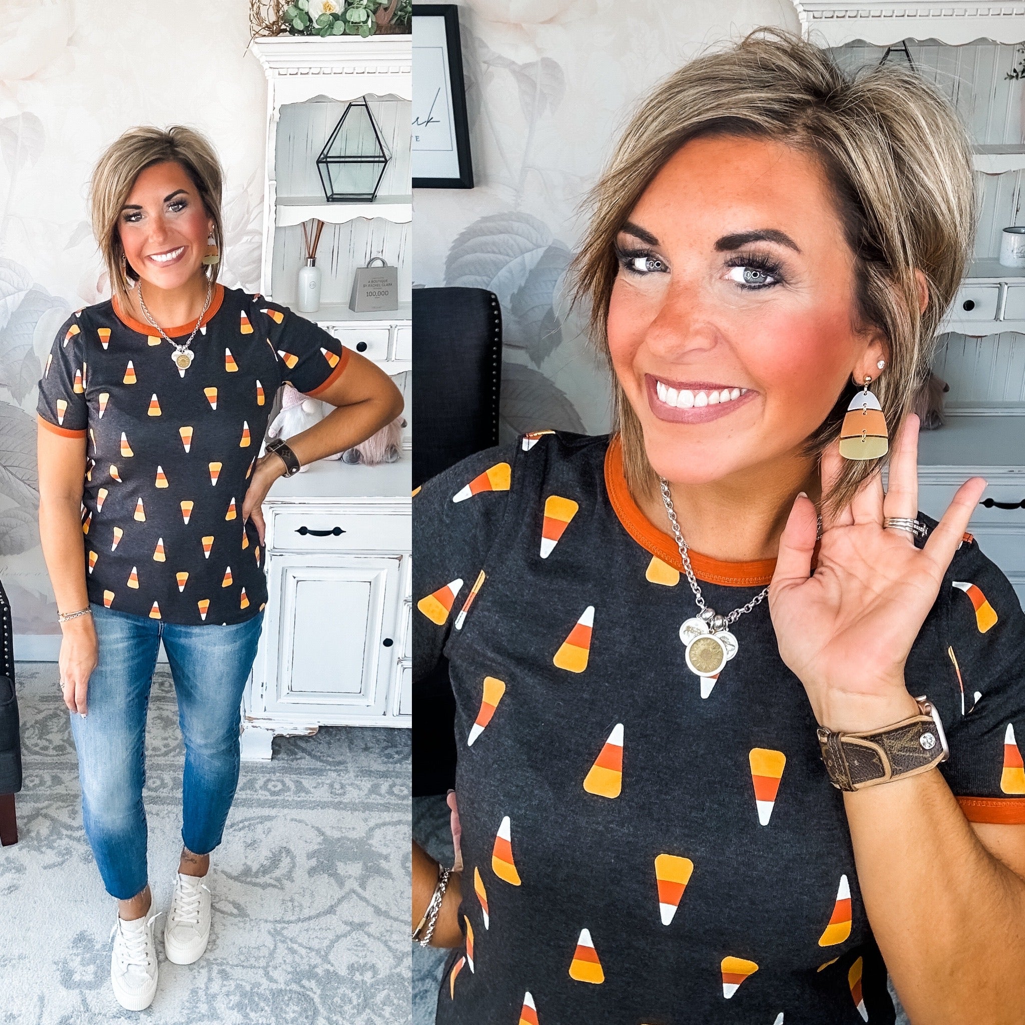Ampersand Avenue Tee - Candy Corn Cutie