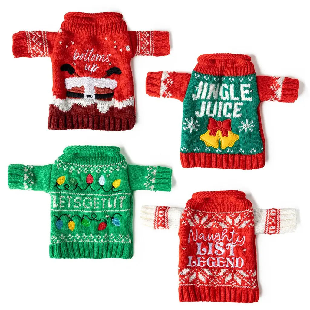 Light-Up Wine Bottle Sweater