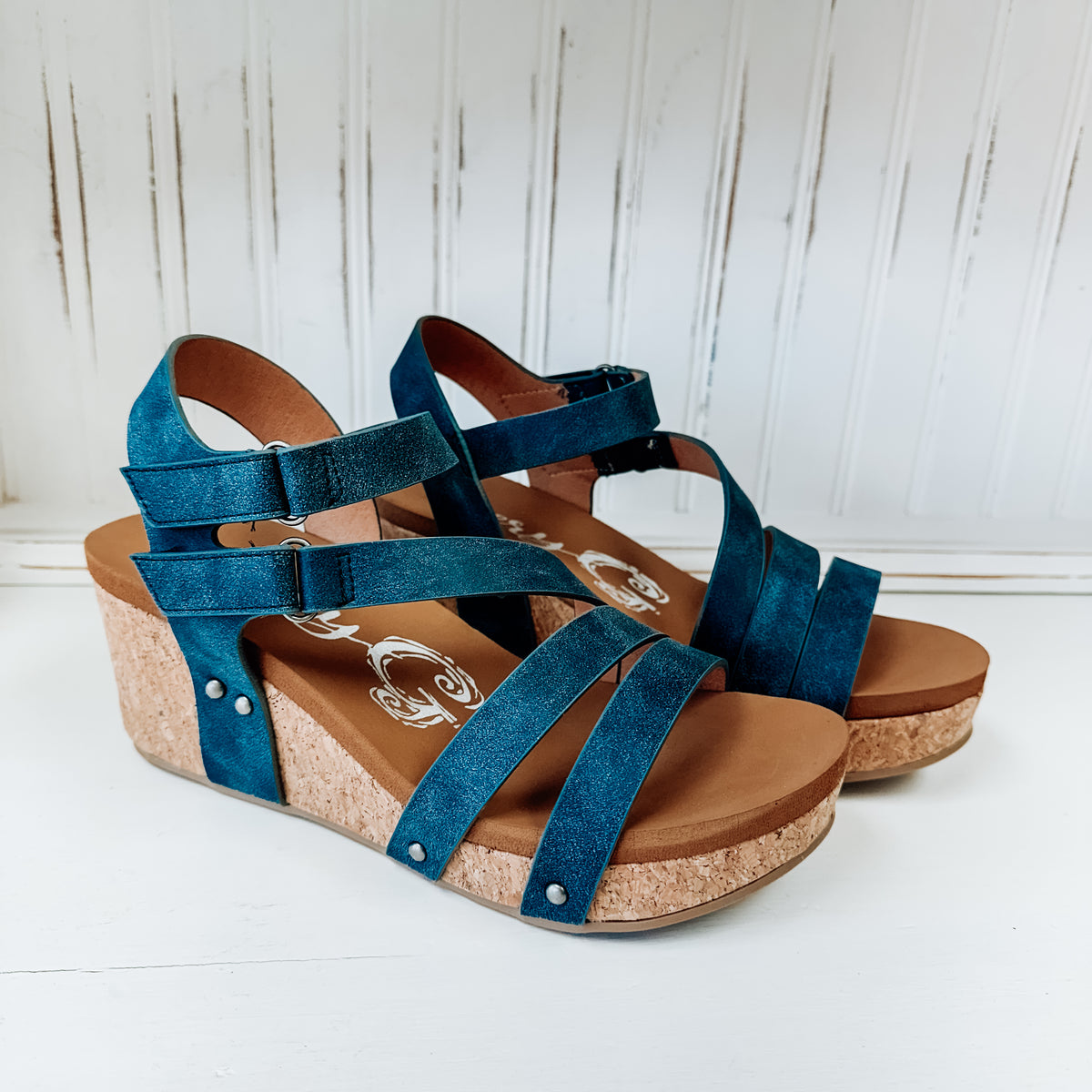 Hariett Wedge Sandal - Navy