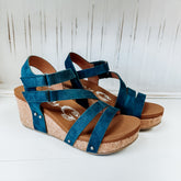 Hariett Wedge Sandal - Navy