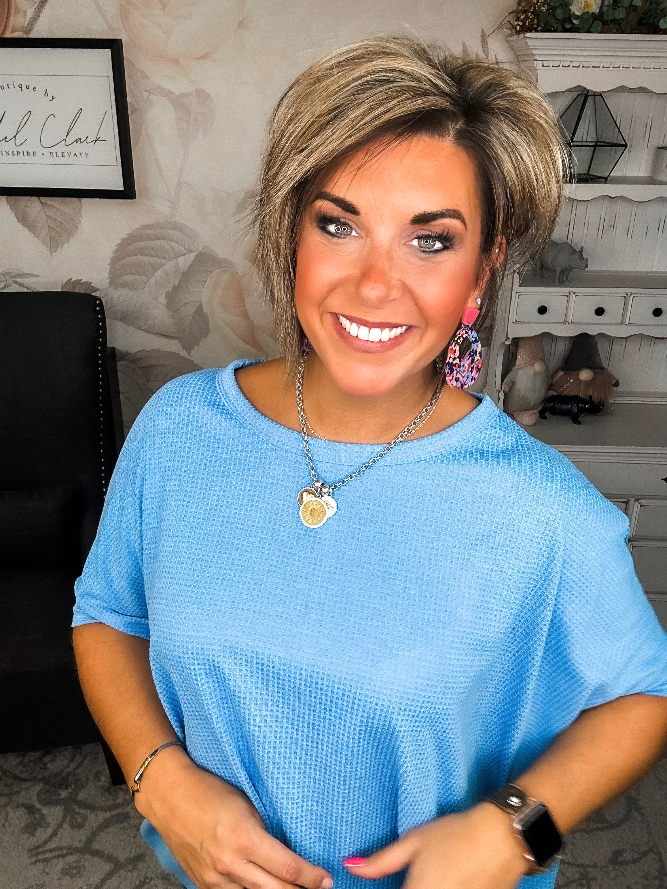 Wonderful Life Boxy Top - Ocean Blue