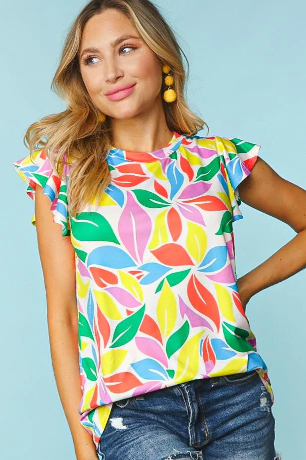 Be Optimistic Top - Multicolor Floral