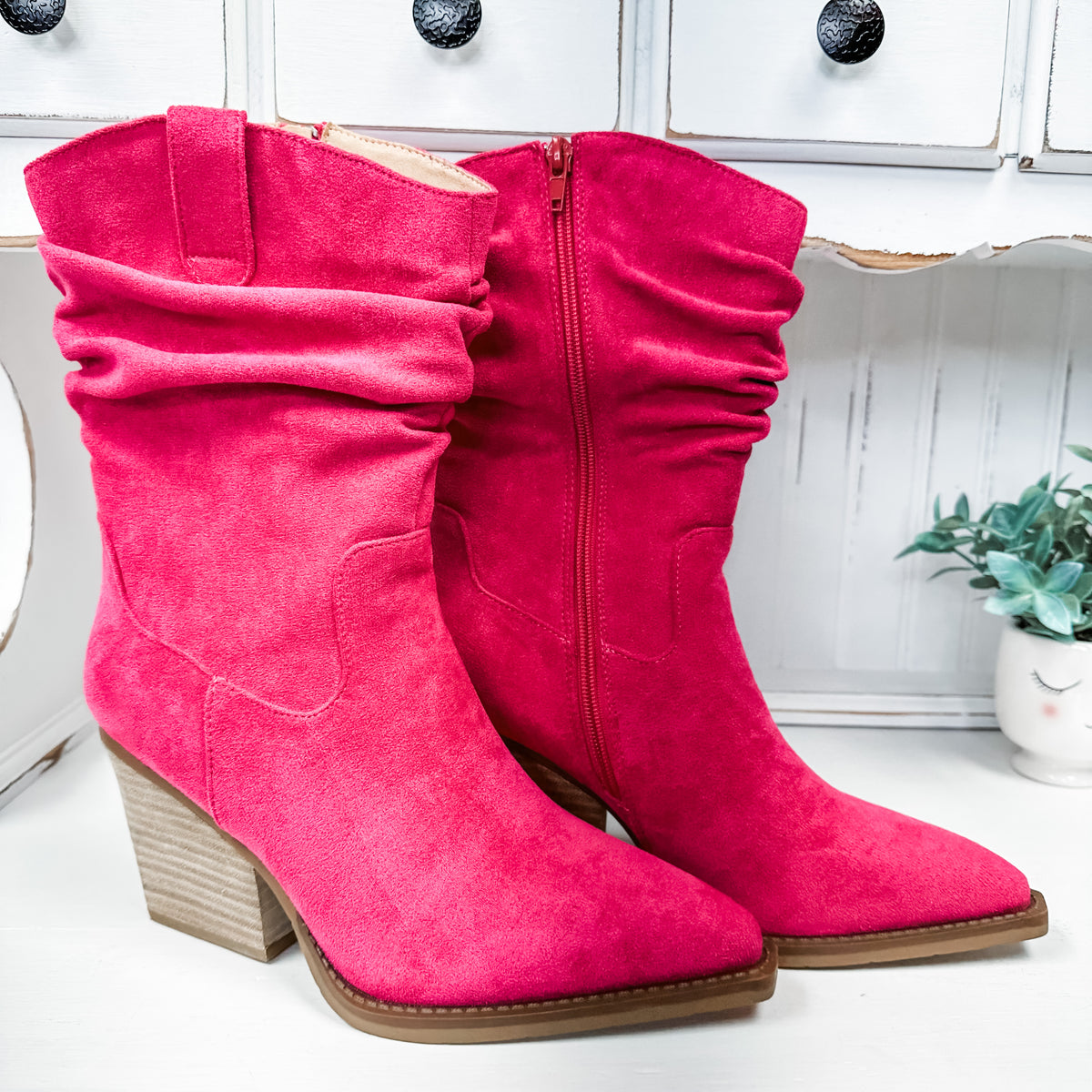 Morocco Slouch Boot - Pink