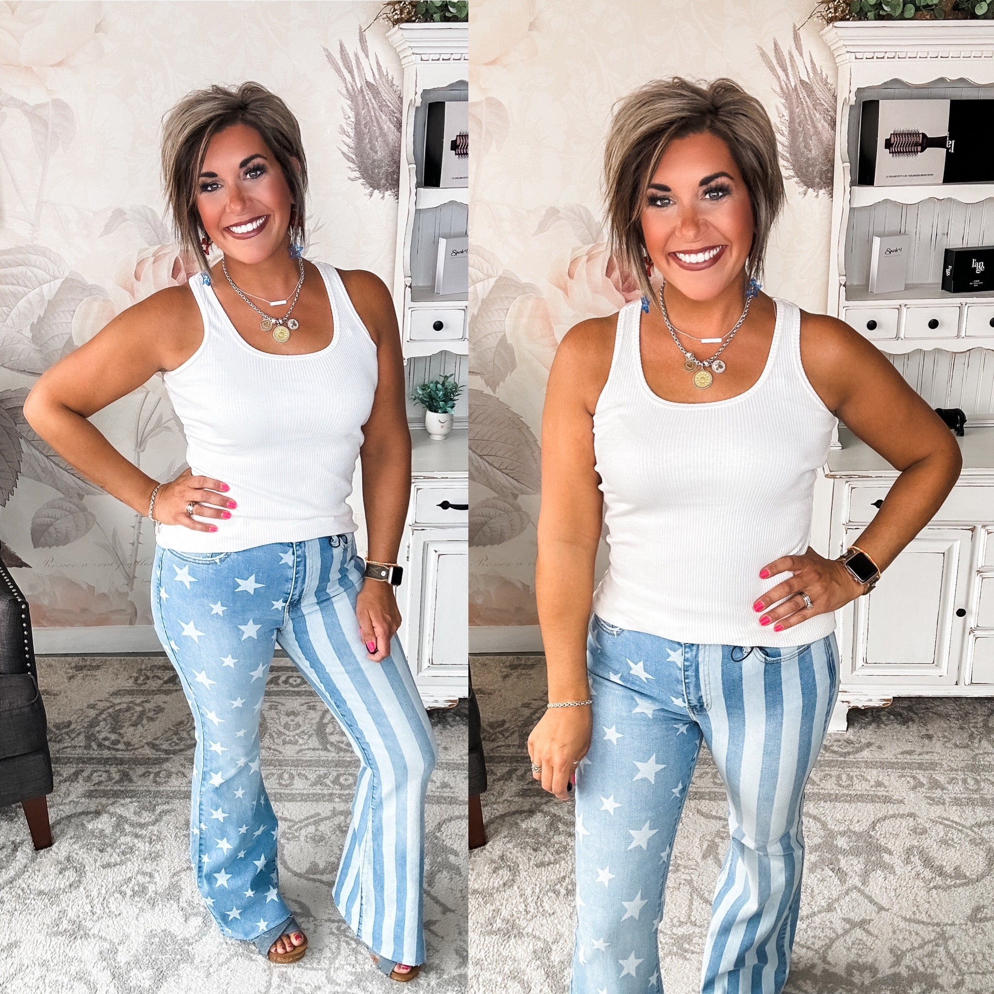 Judy Blue Stars & Stripes Bleach Flare