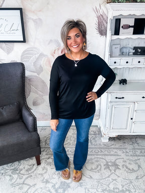 She's Fabulous Long Sleeve Tee - Black