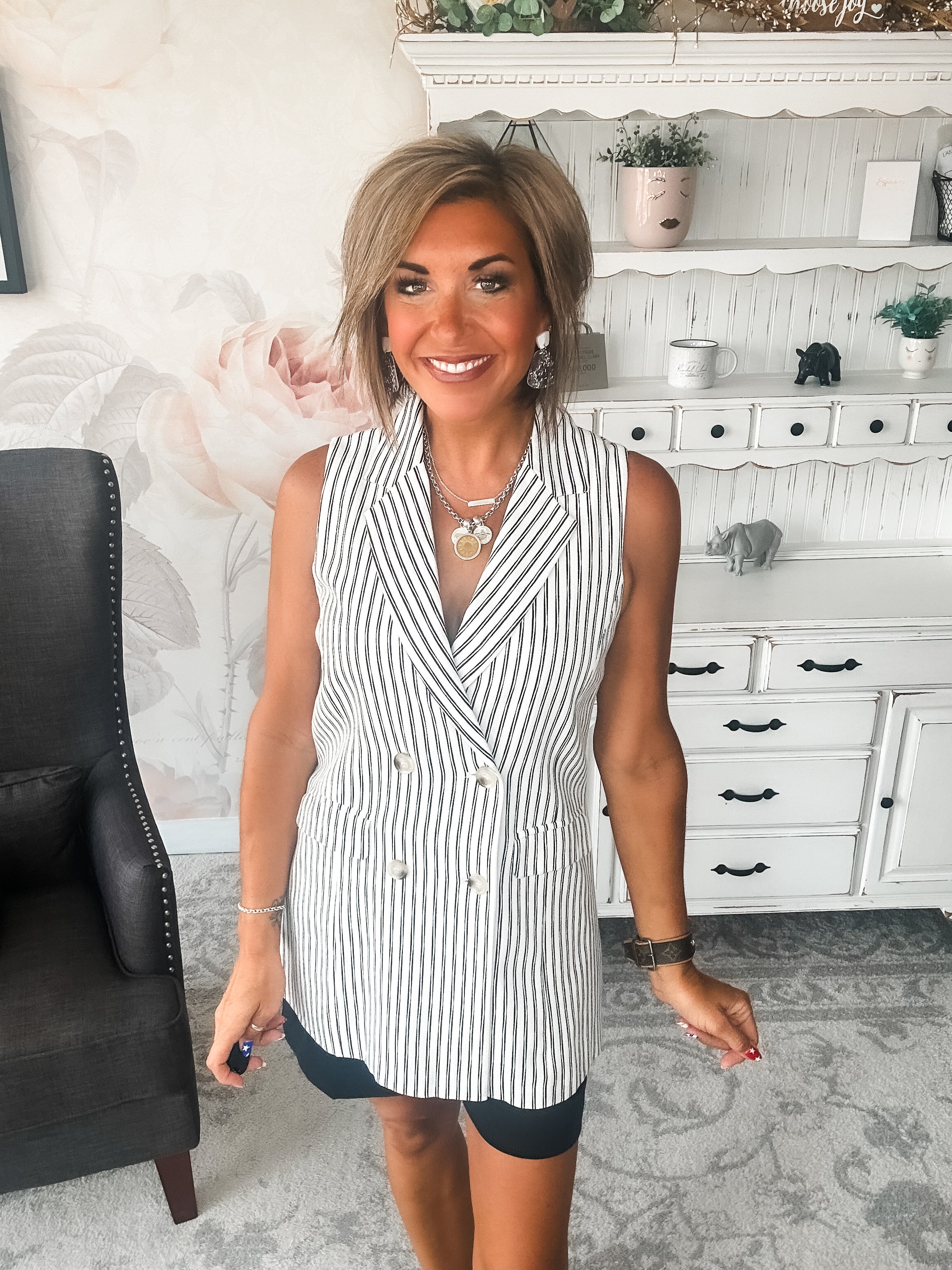 Let's Run Away Striped Vest
