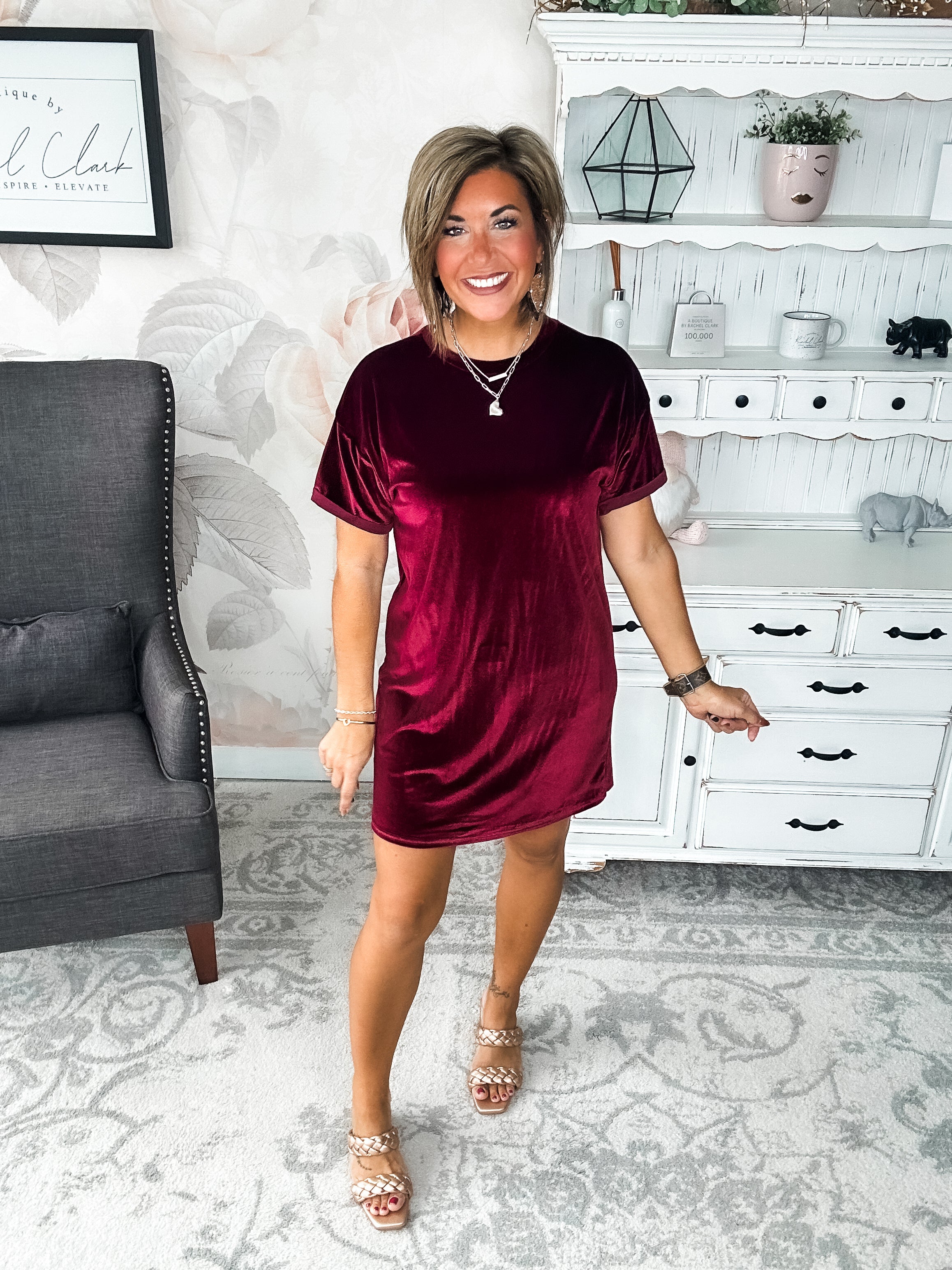 Perfect Memories Velvet Shirt Dress