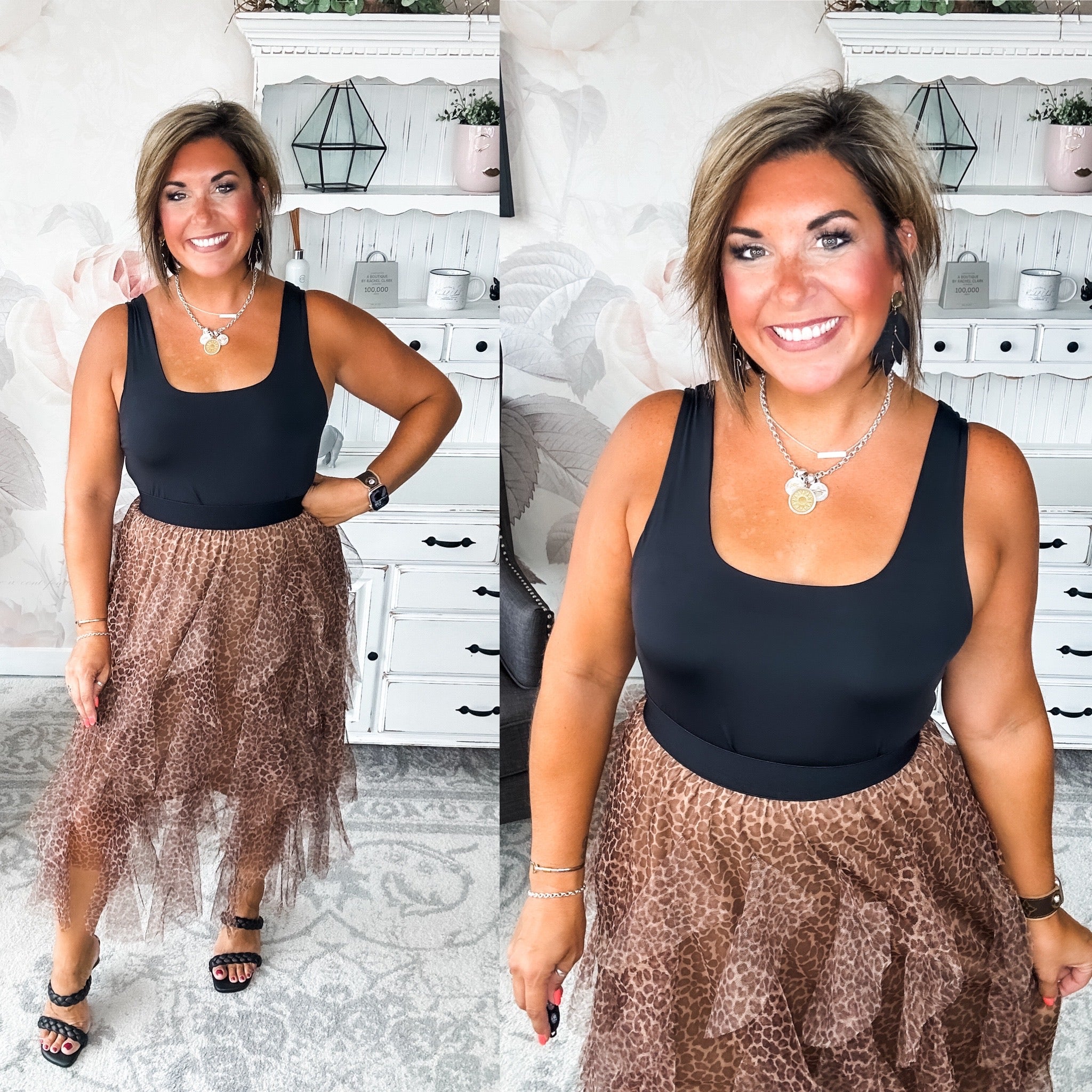 Never Change Mesh Leopard Skirt