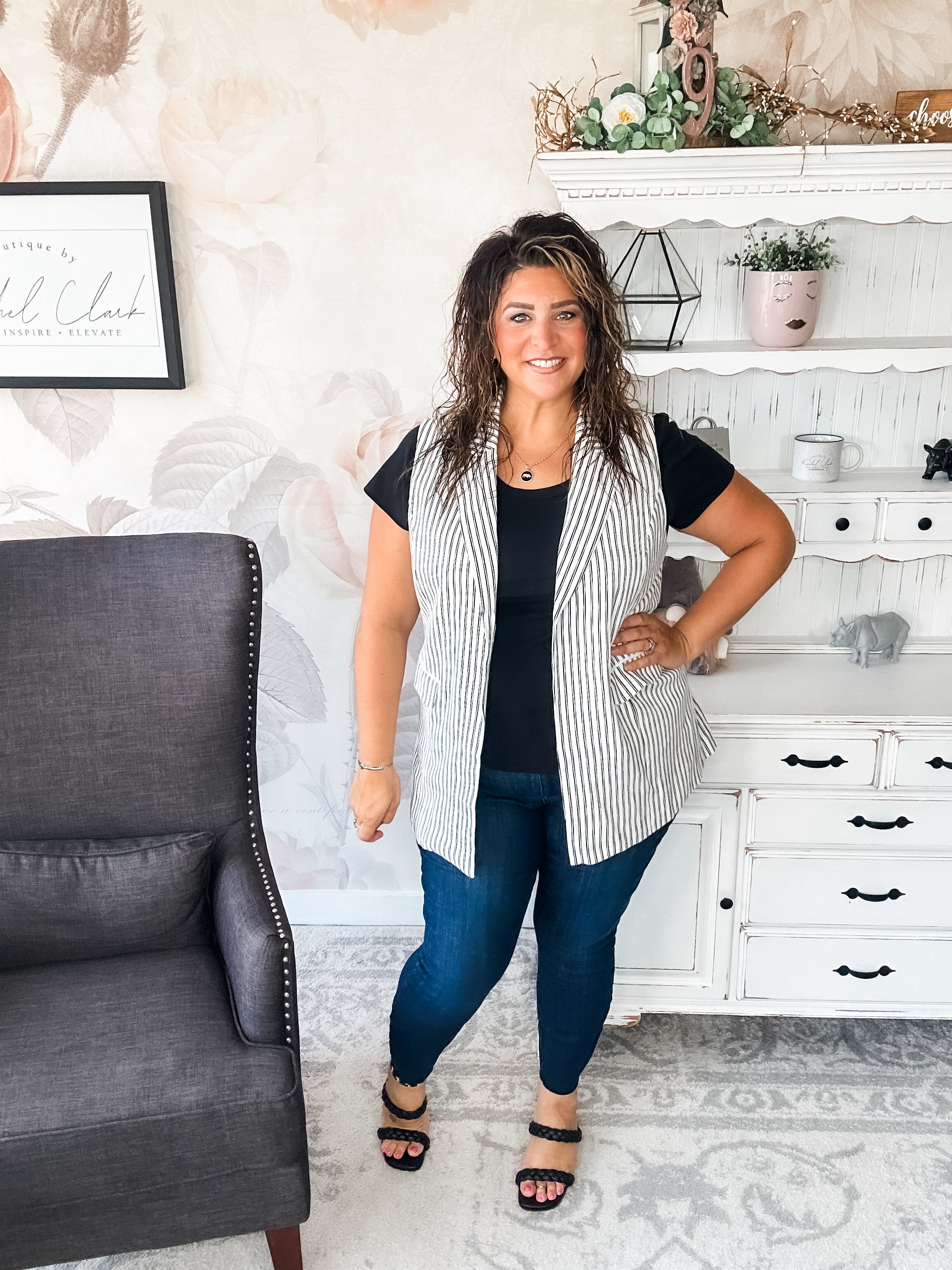 Let's Run Away Striped Vest