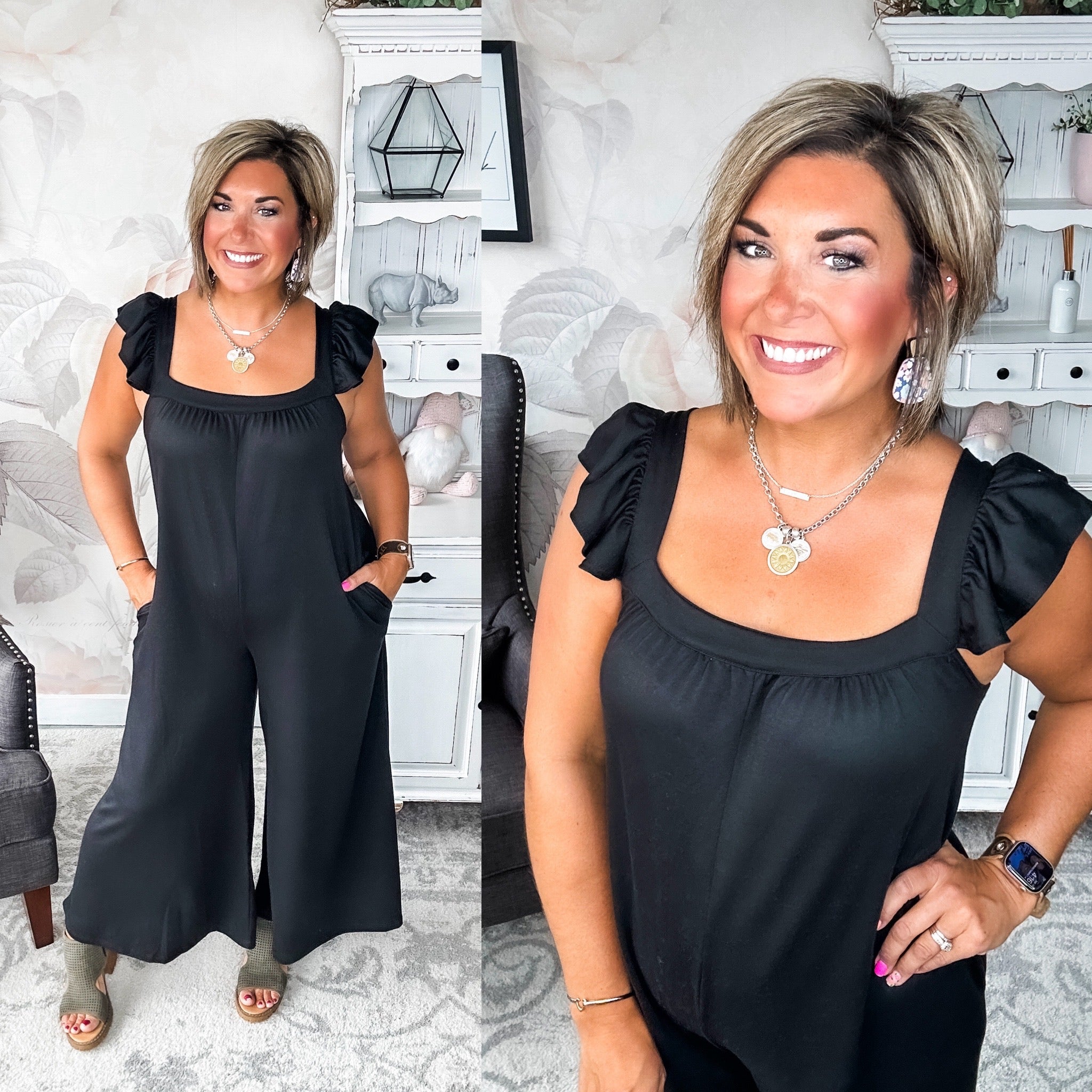 Feeling Reckless Jumpsuit - Black