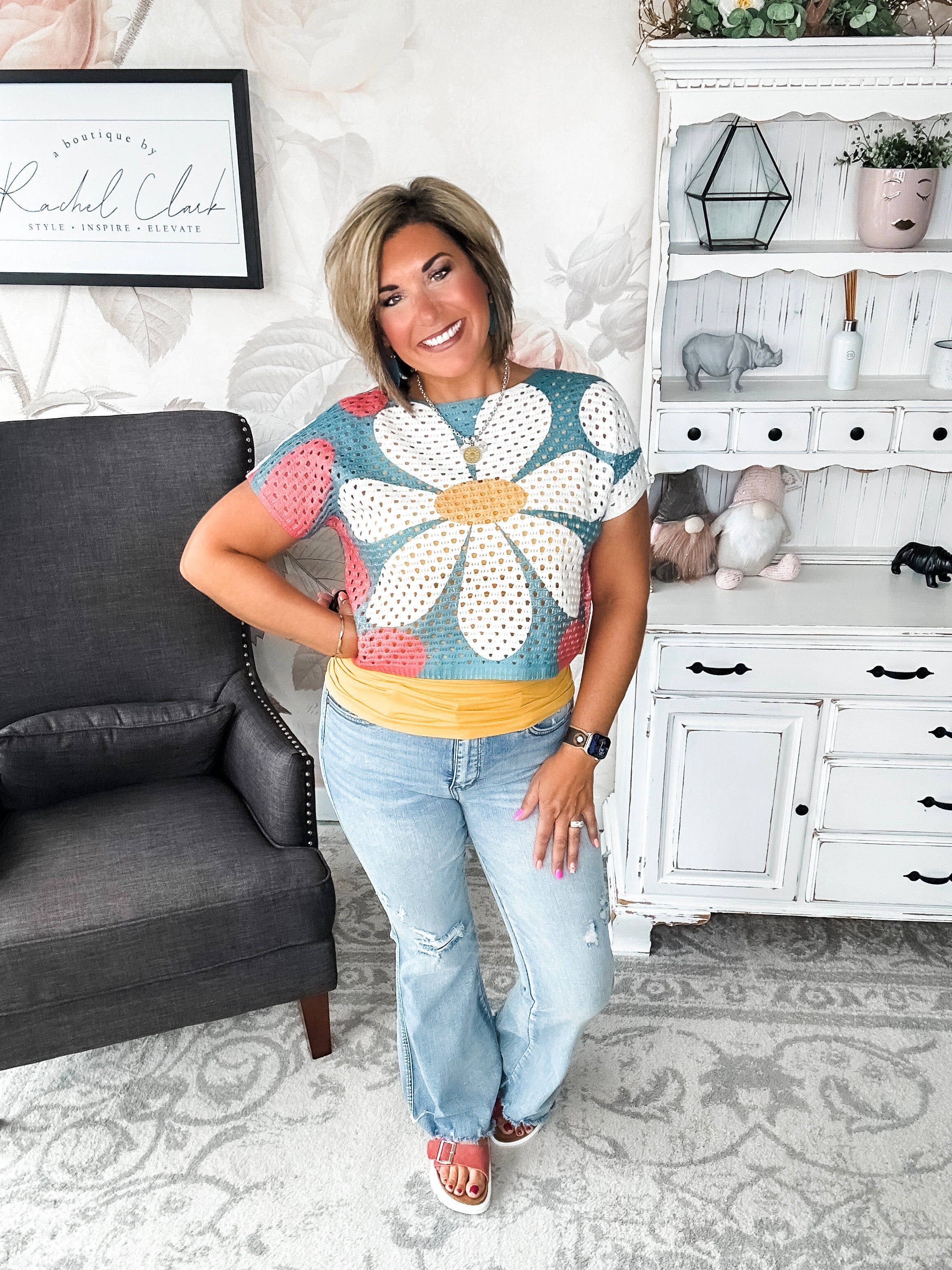Garden Vibes Crochet Sweater