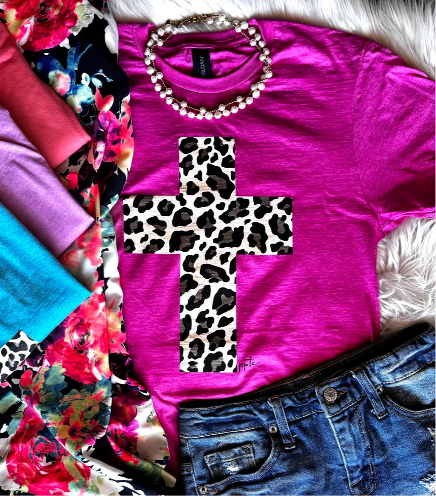 Leopard Cross Graphic Tee