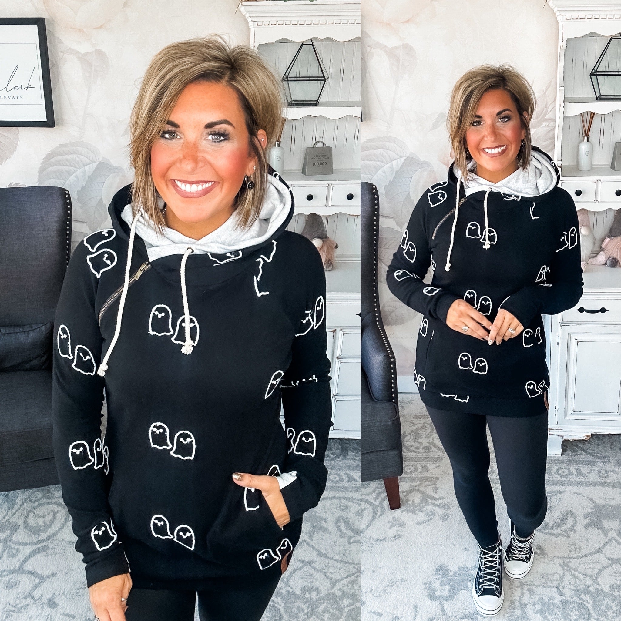Ampersand Avenue Doublehood Sweatshirt - Ghoul Friends