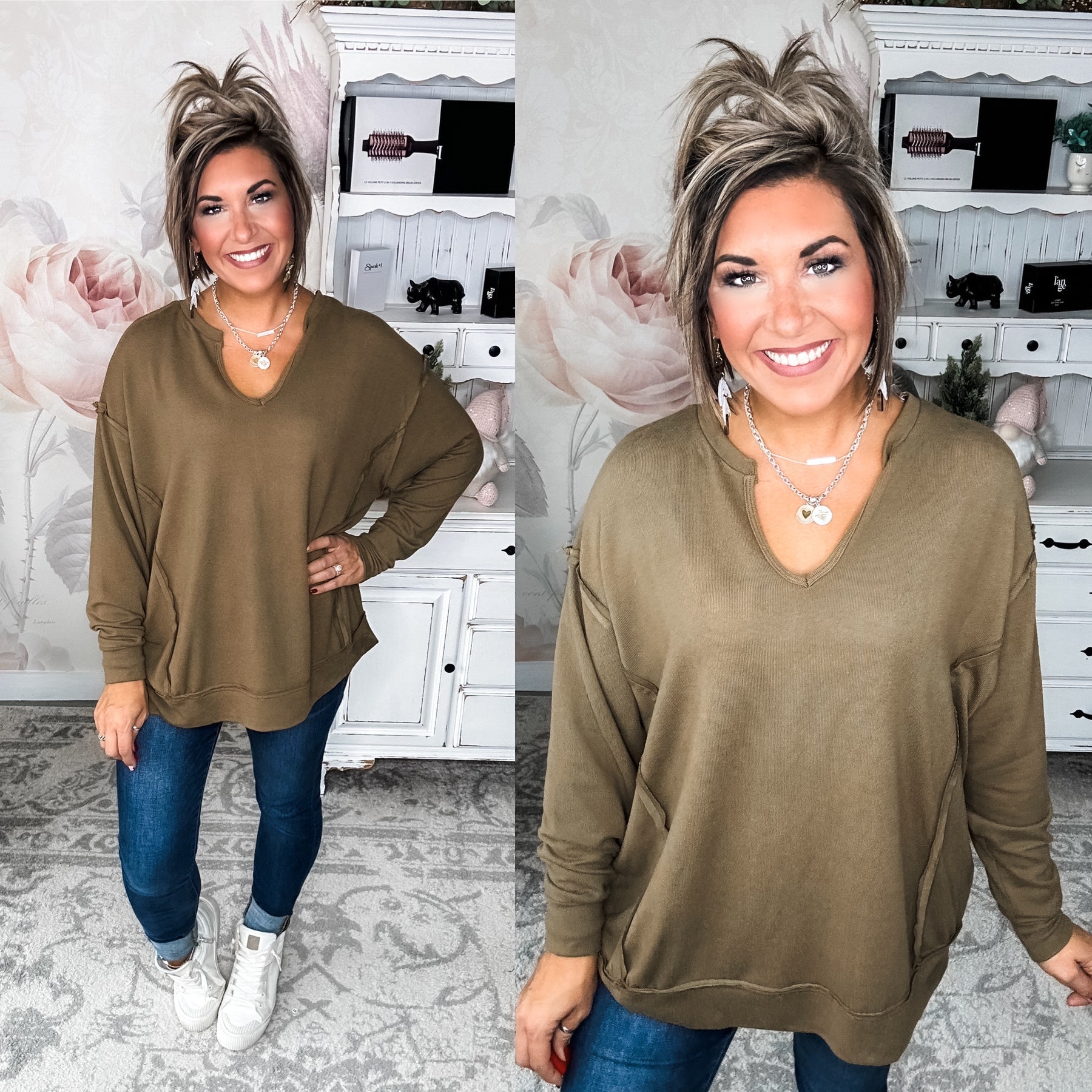 Worth the Wait Pullover - Olive