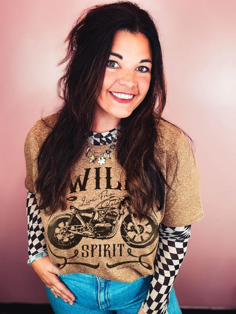 Wild Spirit Scoop Neck Graphic Tee