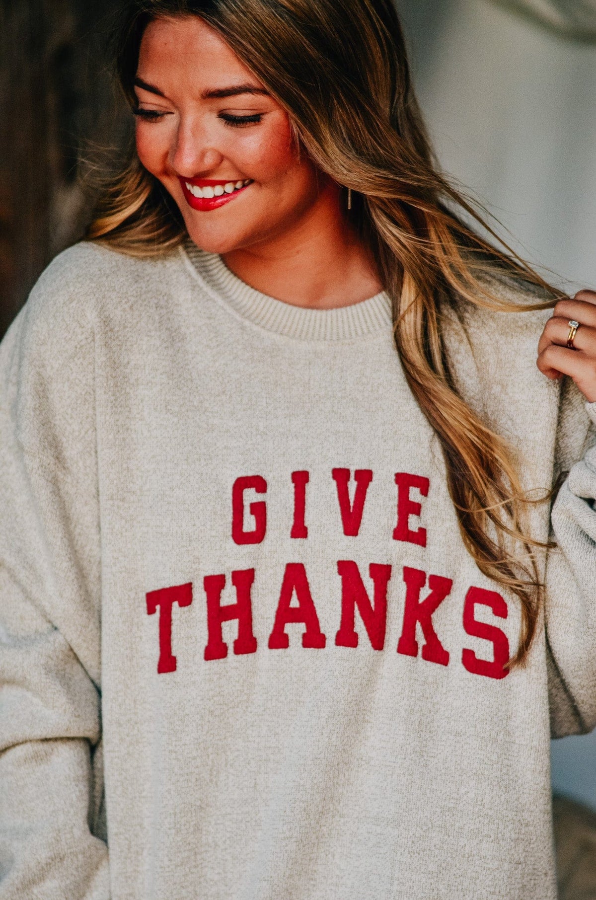 Give Thanks Knit Sweatshirt *ONLINE EXCLUSIVE*