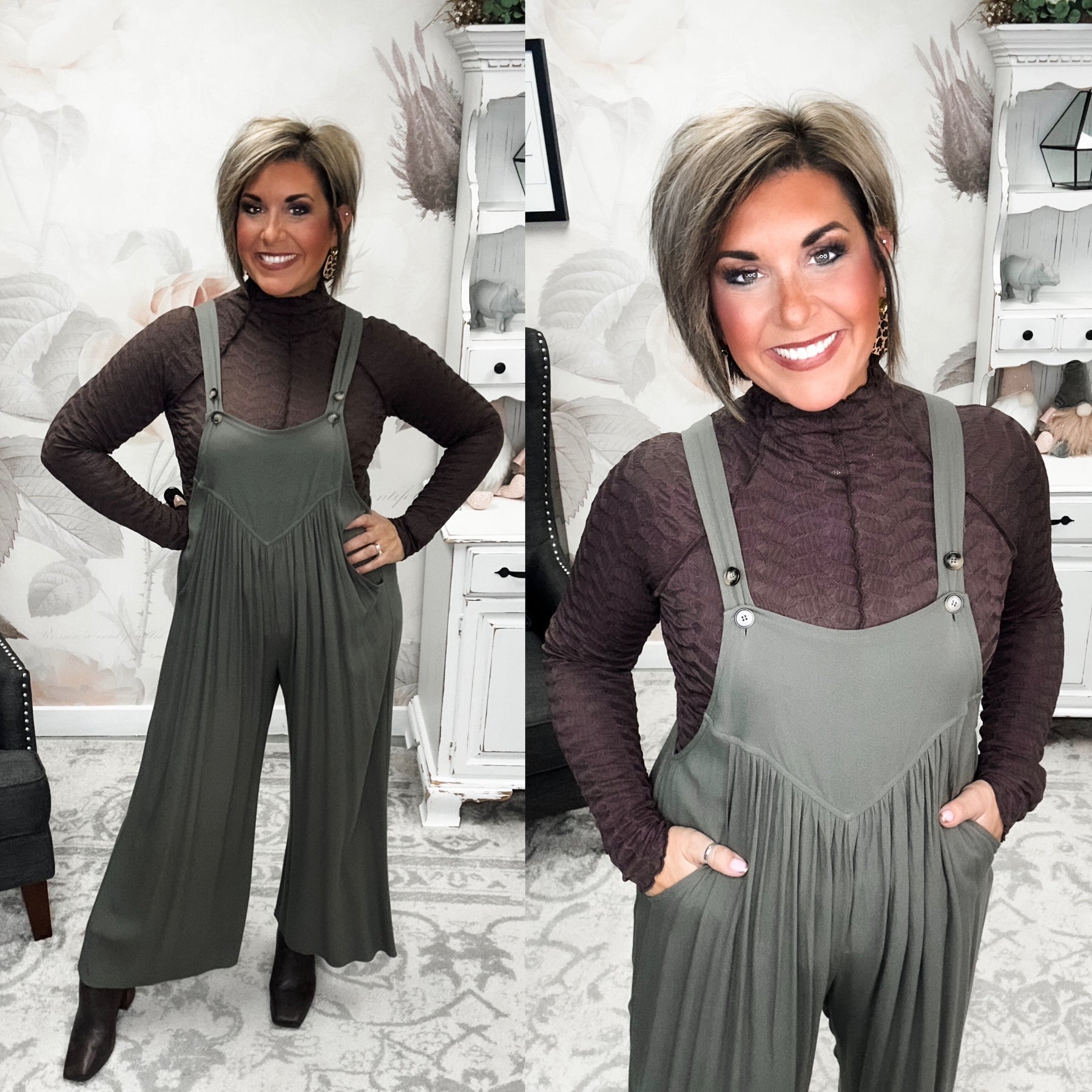 Now or Never Jumpsuit - Olive